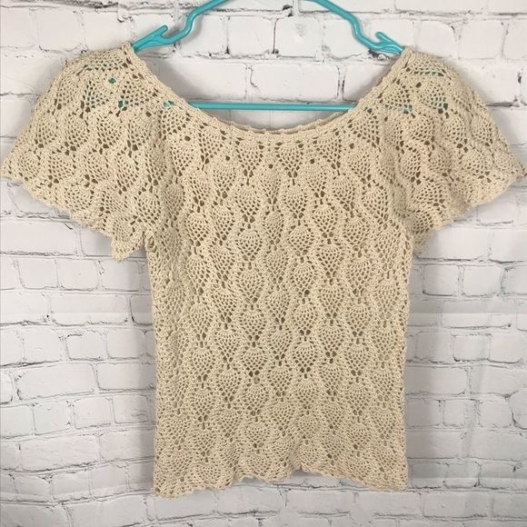 Vintage Thread Crochet Shirt Small scoop neck - Picture 1 of 3